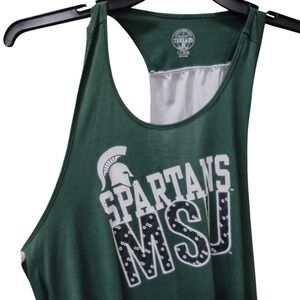 Rivalry Threads 91 MSU Spartans‎ Racerback Tank Top Womens Large Green White